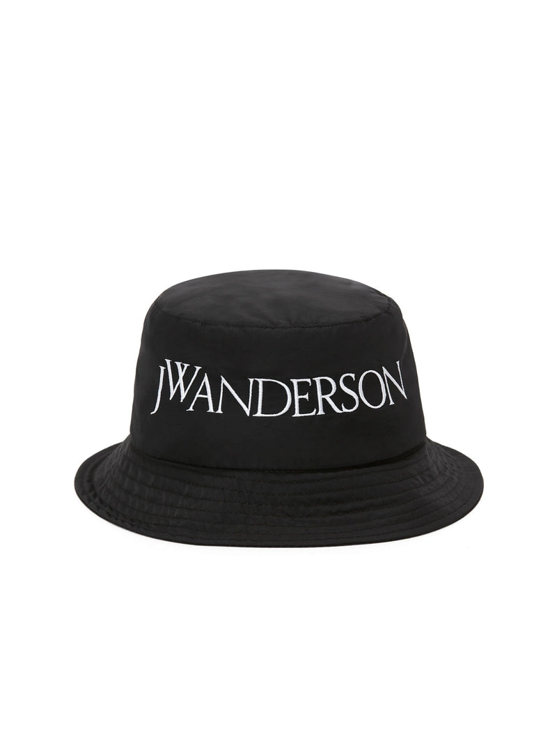 Jw Anderson Ac0175fa0214999 Logo Bucket Hat — Black Nylon