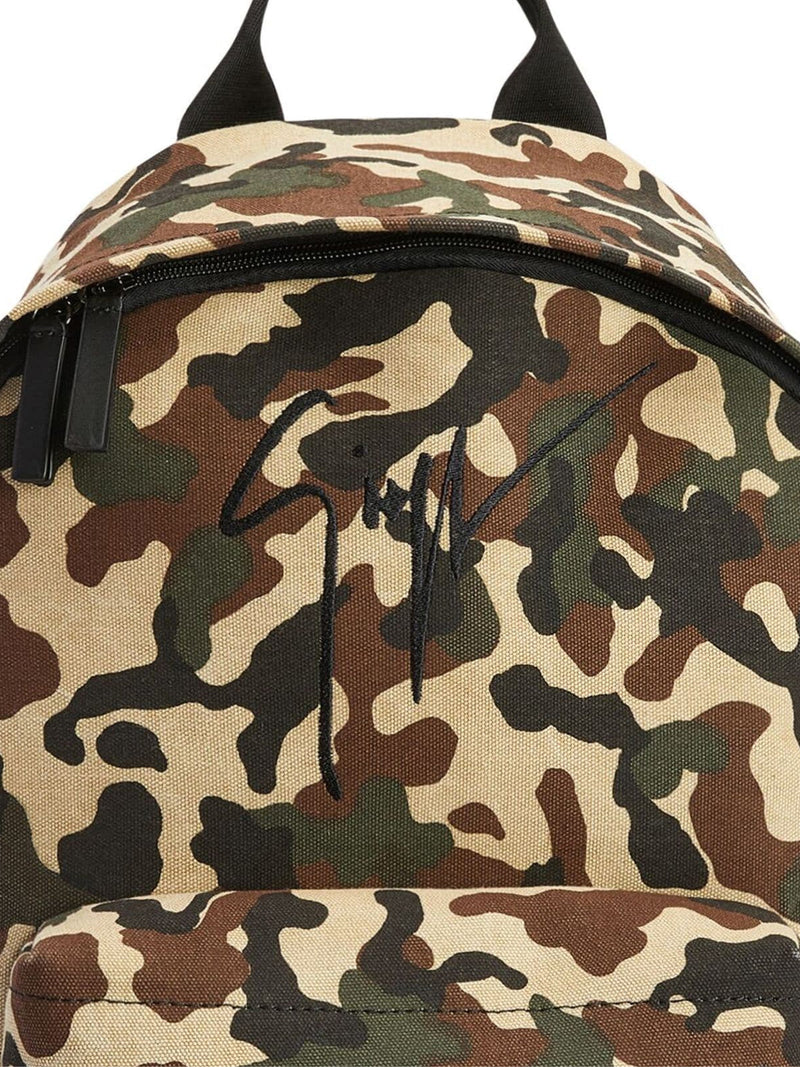 Giuseppe Zanotti Camouflage Logo Backpack — Multicolor Textile