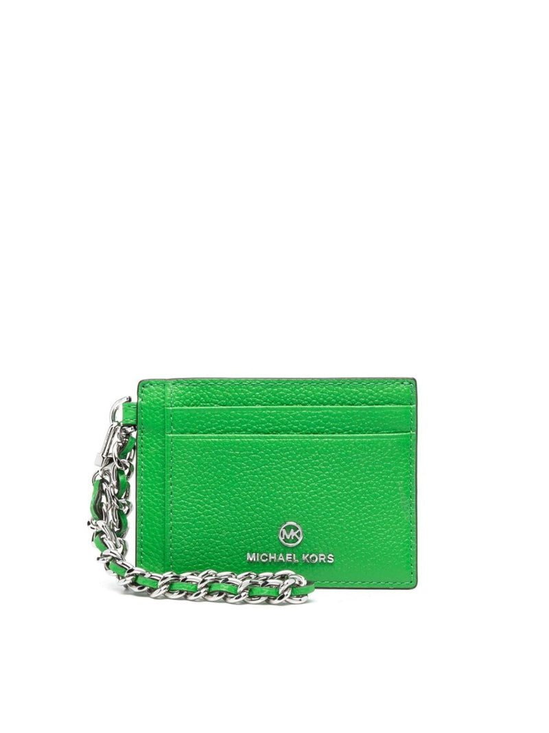 Michael Kors Jet Set Charm Card Holder — Green Leather Wallet