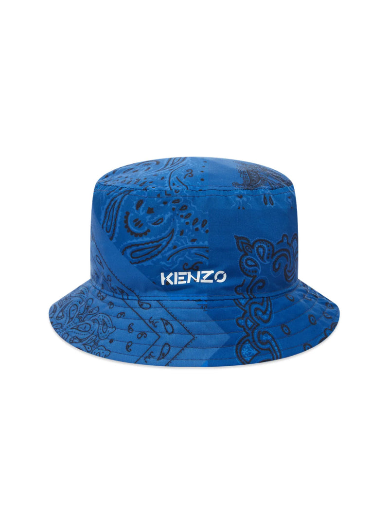 Kenzo Fc55ac904f39 Paisley Bandana Logo Bucket Hat — Blue Polyester