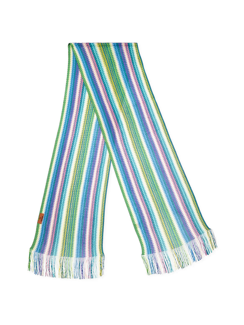 Missoni Zig Zag Striped Scarf — Multicolor Viscose Scarfs
