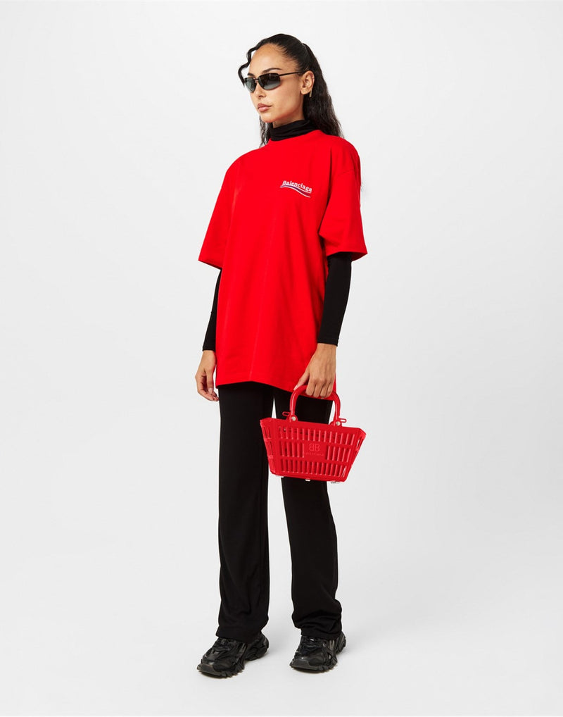 Balenciaga Mag Tote Bag — Red Thermoformed Leather