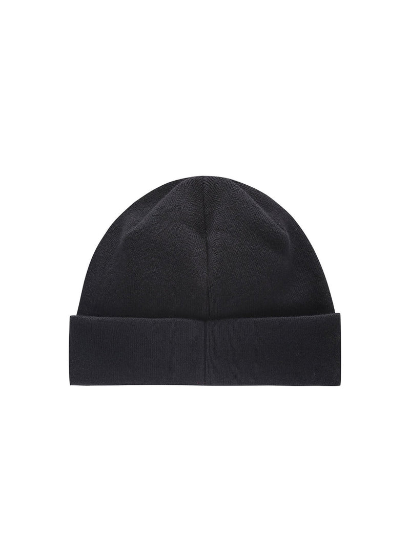 Hugo Boss 50464420001 Wool-Cotton Blend Beanie — Black Beanies