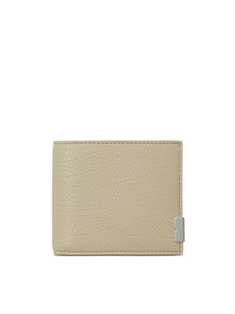 Burberry Logo Plaque Bifold Wallet — Green Leather