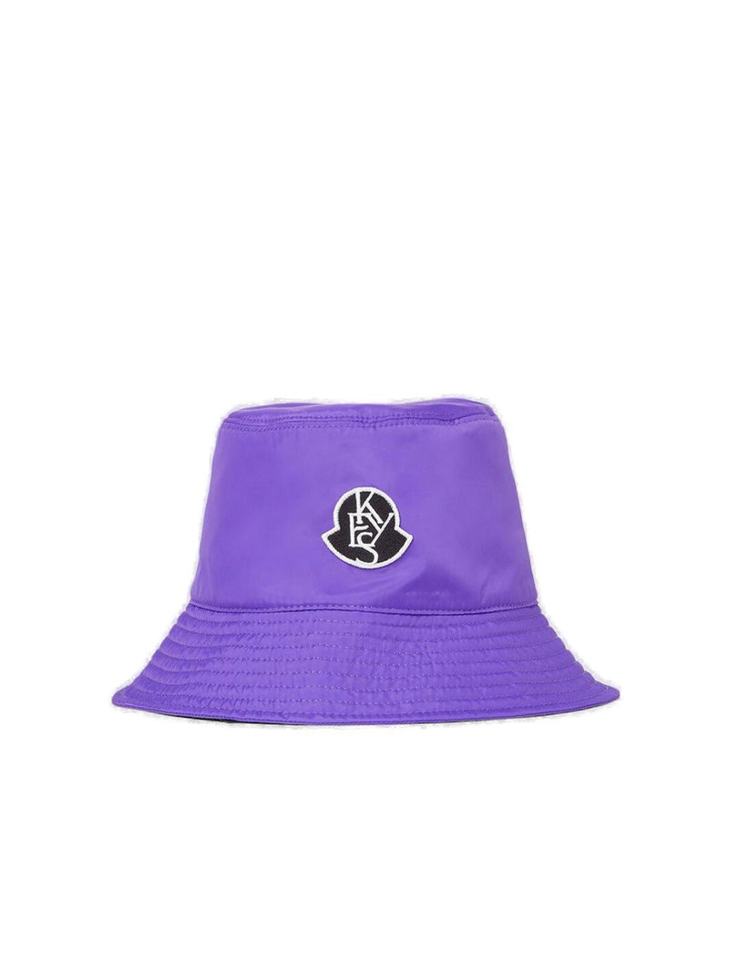 Moncler I109f3b00004596t163i Logo Bucket Hat — Purple Polyester