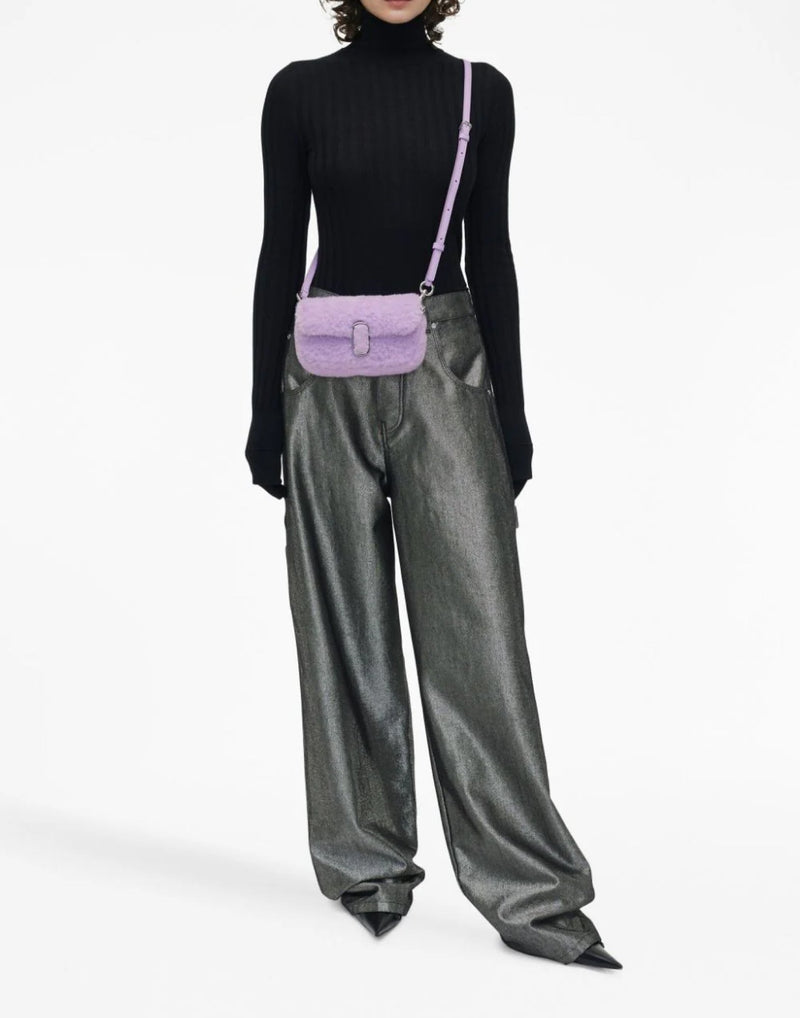 Marc Jacobs Textured Leather Shoulder Bag — Purple