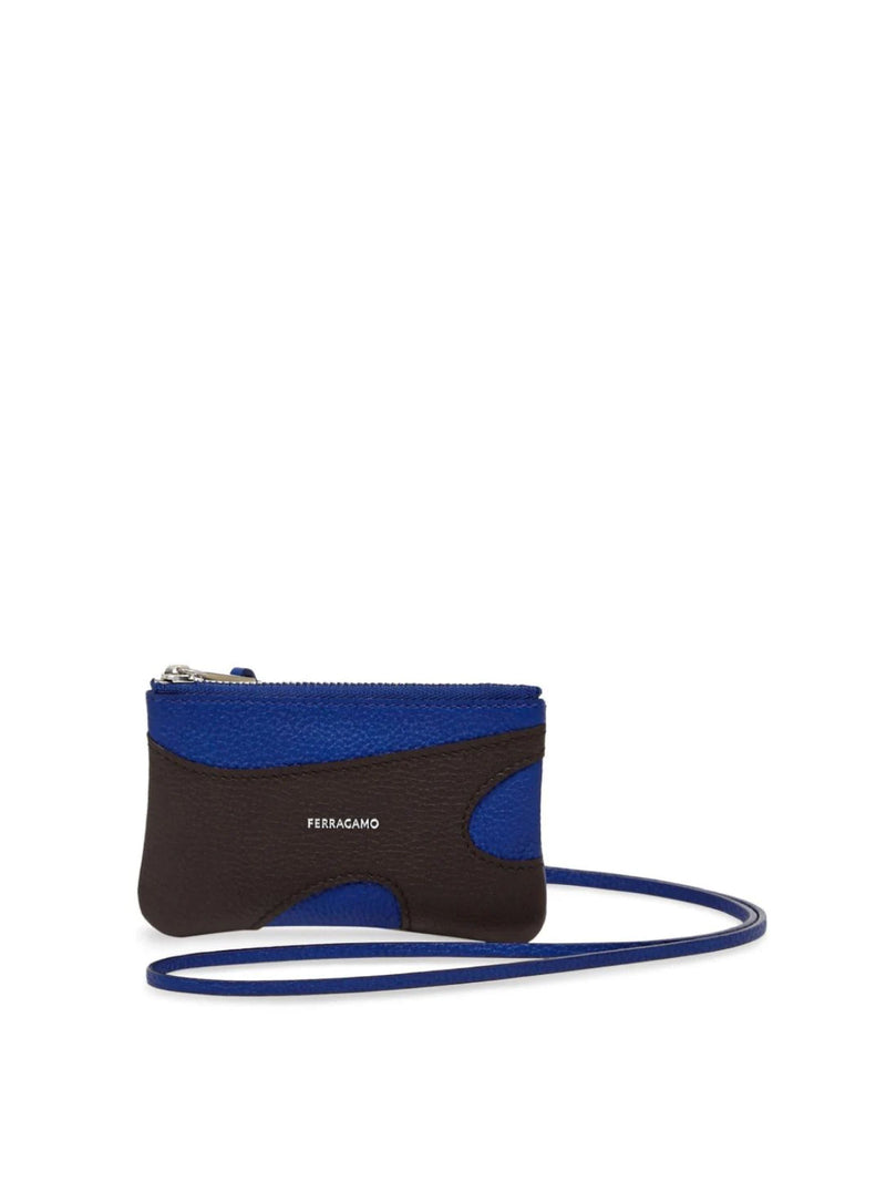 Ferragamo Cut-Out Leather Card Case — Brown Cases