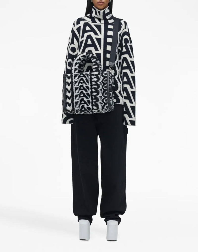 Marc Jacobs Monogram Teddy Jacquard Tote Bag — Black Textile