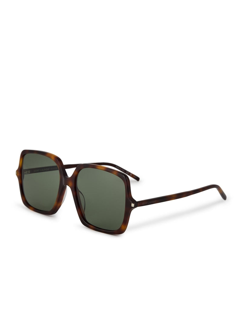 Saint Laurent Sl591002 Logo-Engraved Sunglasses — Brown Acetate