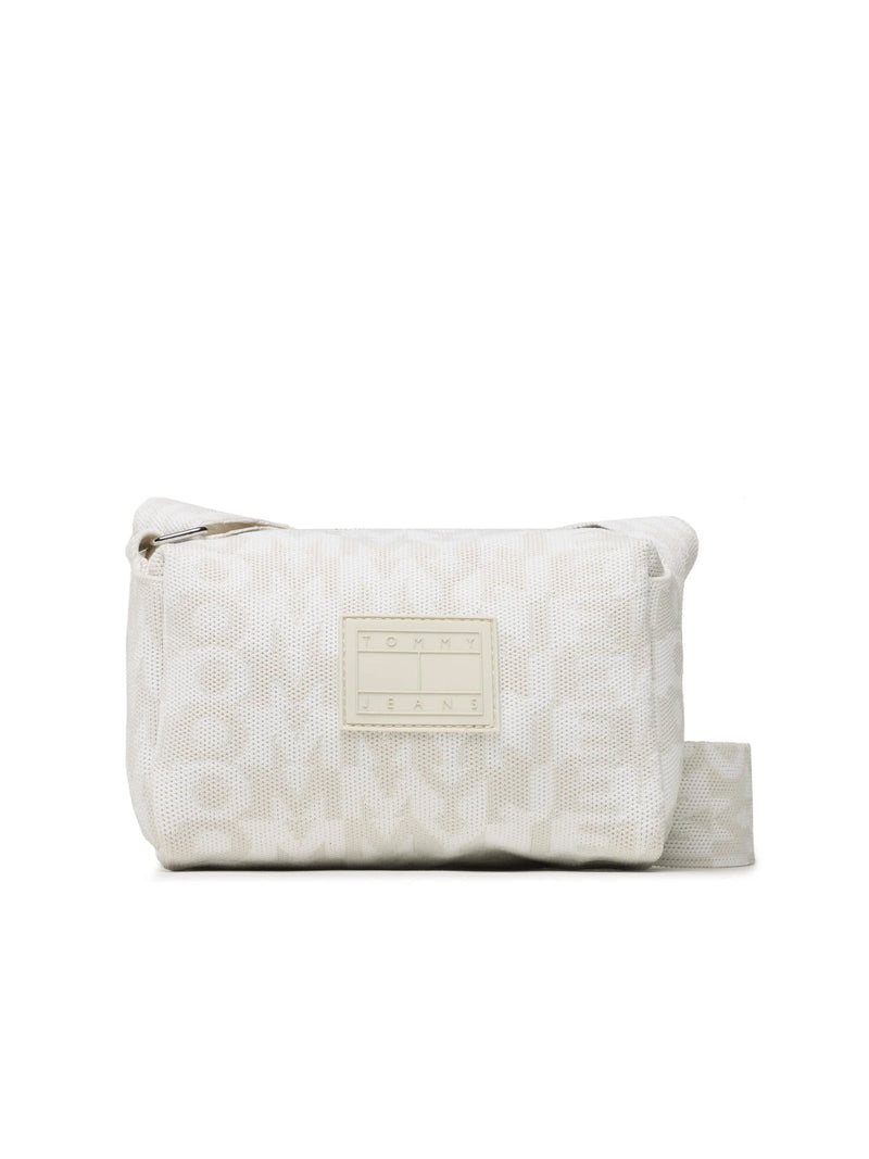 Tommy Hilfiger Logomania Crossbody Bag — Beige Textile
