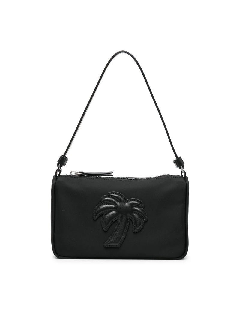 Palm Angels Logo-Embroidered Nylon Shoulder Bag — Black