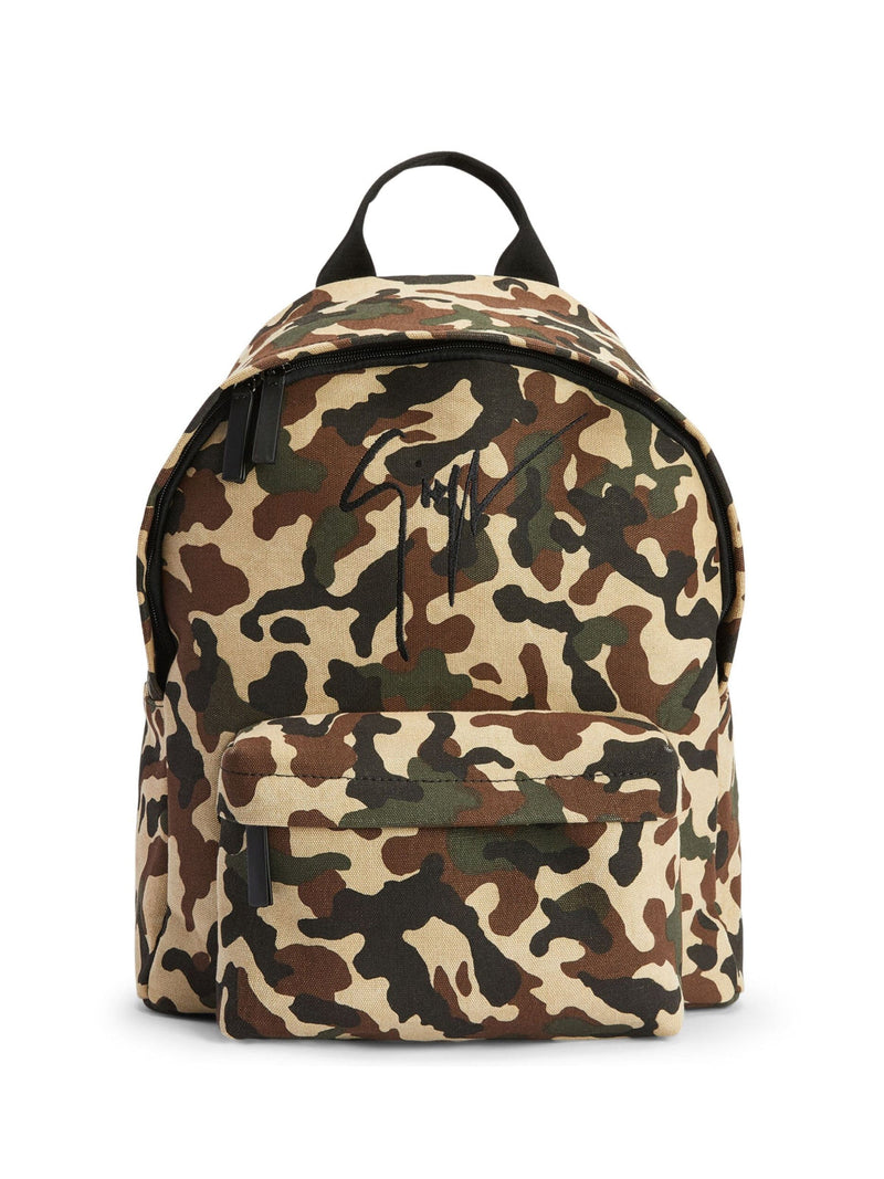 Giuseppe Zanotti Camouflage Logo Backpack — Multicolor Textile
