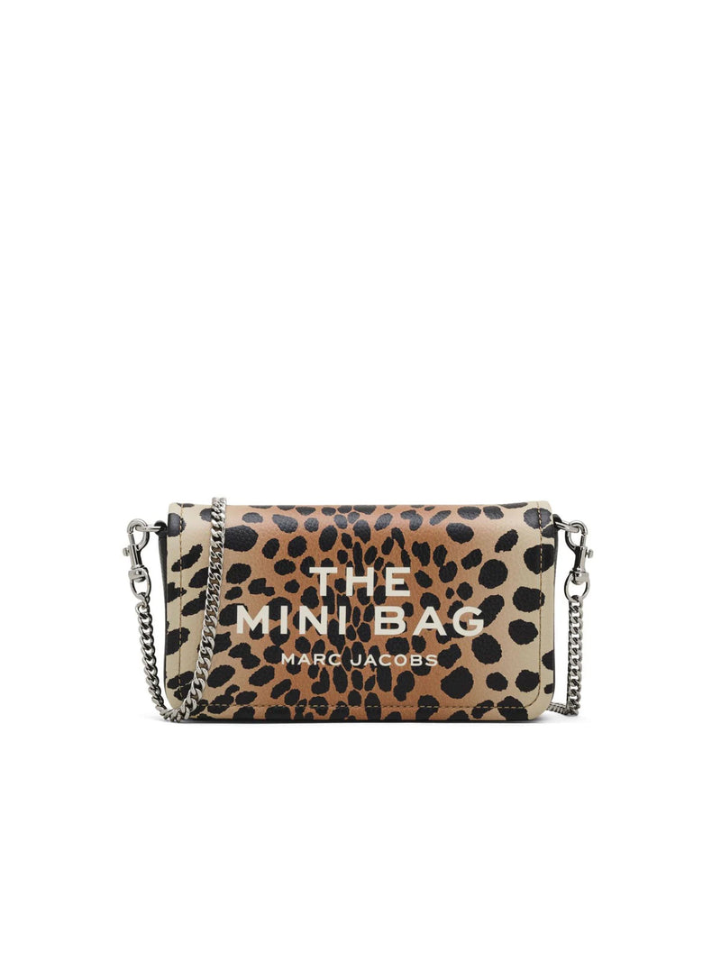 Marc Jacobs Animal-Print Leather Mini Bag — Beige