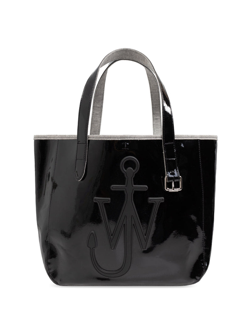 Jw Anderson Belt Anchor Logo Tote Bag — Black Textile