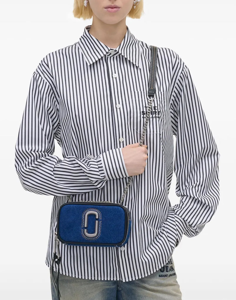 Marc Jacobs Denim Chain Shoulder Bag — Blue Textile