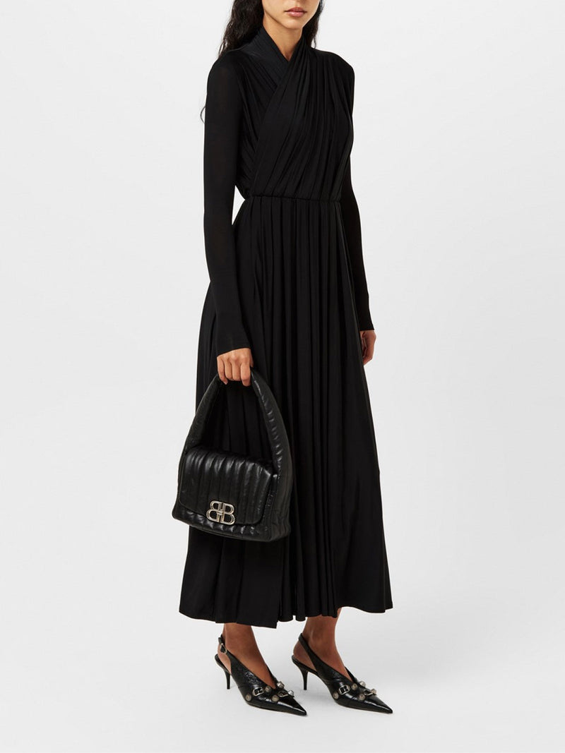 Balenciaga Monaco Shoulder Bag — Black Leather