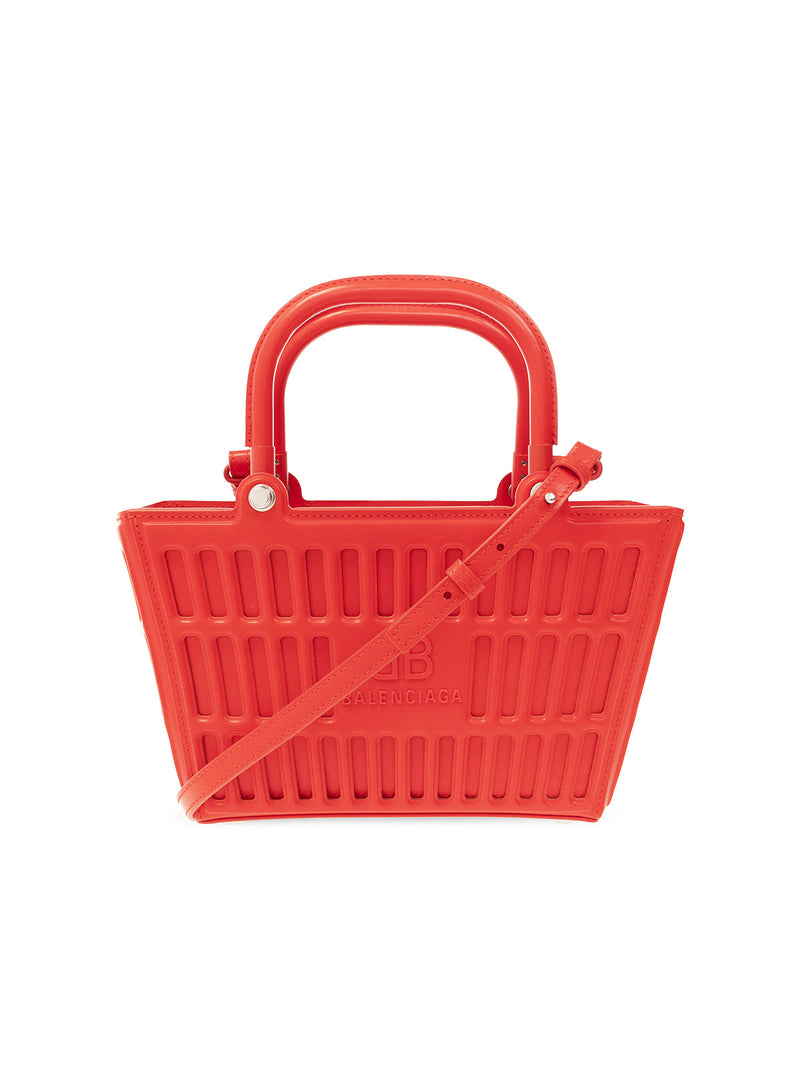 Balenciaga Mag Tote Bag — Red Thermoformed Leather