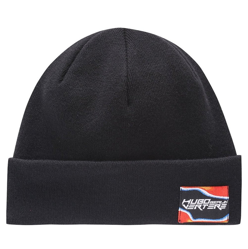 Hugo Boss 50464420001 Wool-Cotton Blend Beanie — Black Beanies