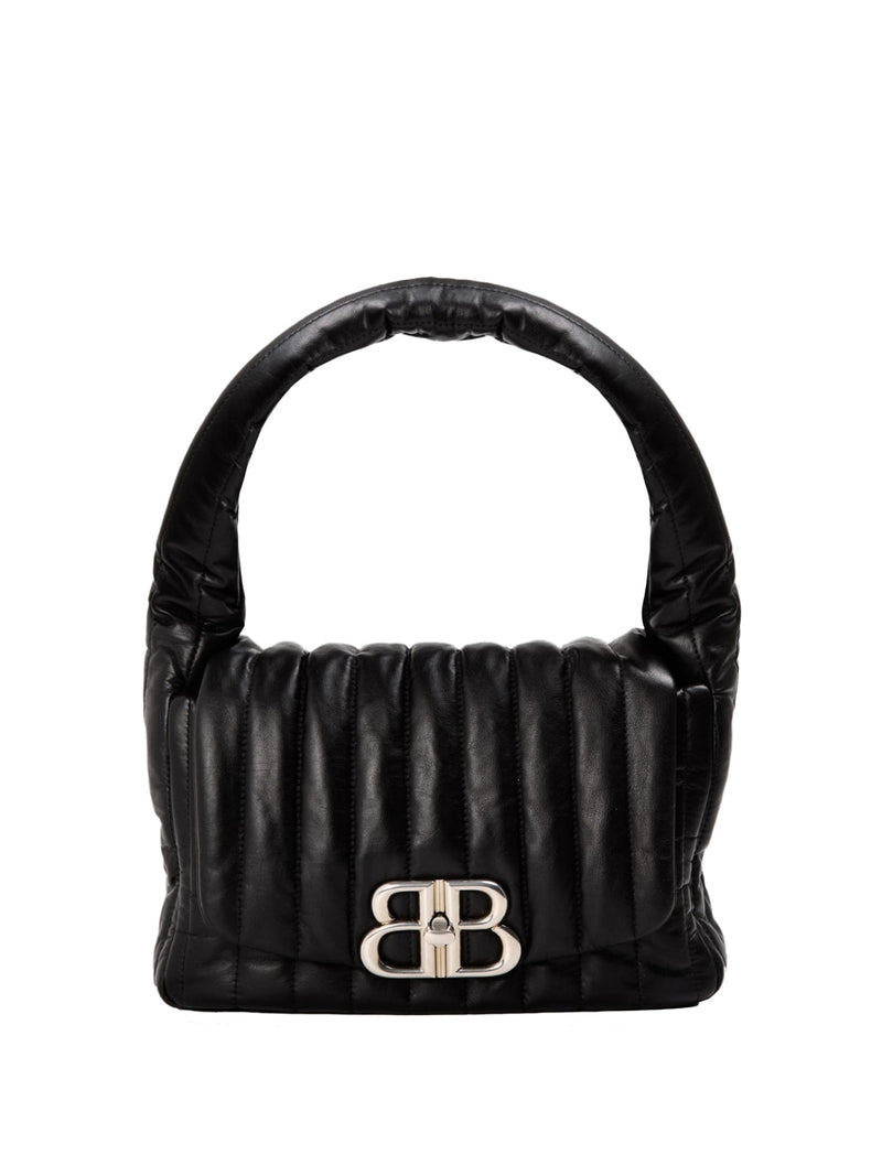 Balenciaga Monaco Shoulder Bag — Black Leather