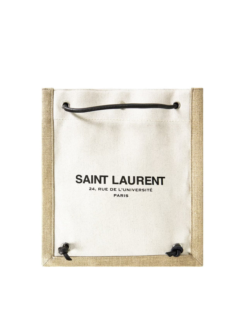 Saint Laurent Universite Crossbody Bag — White Textile