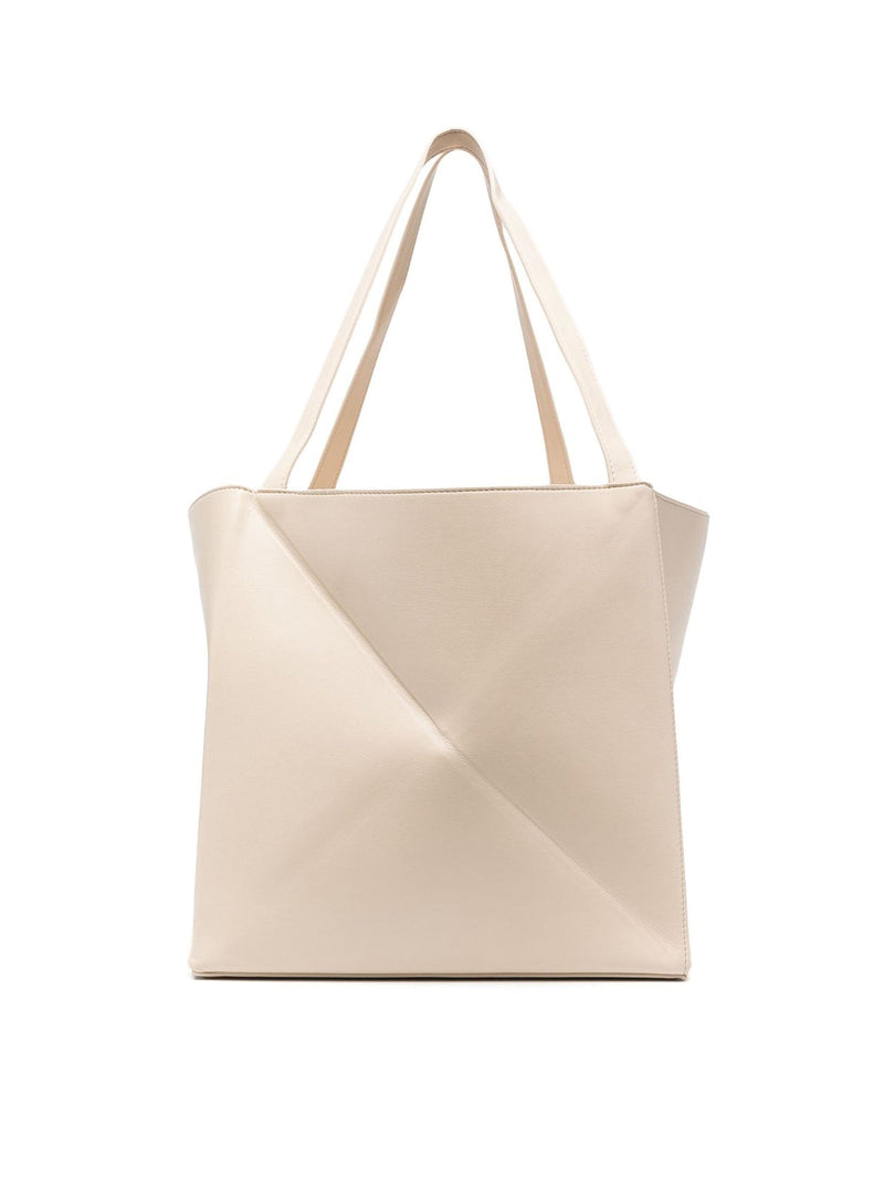 Nanushka The Origami Tote Bag — Beige Polyurethane