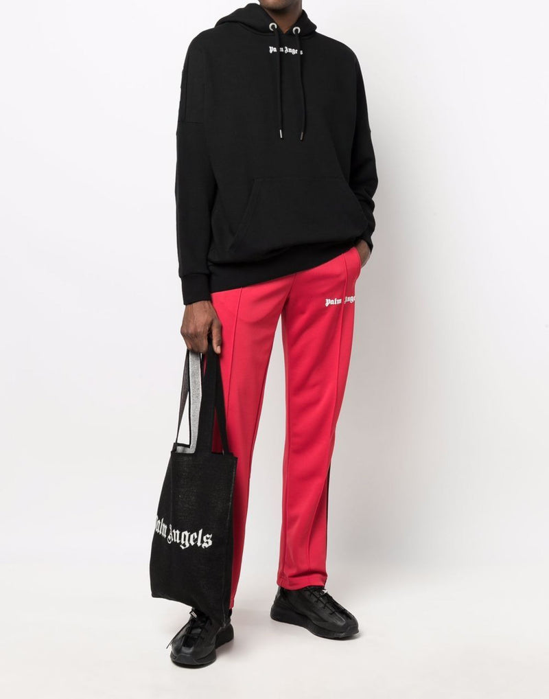 Palm Angels Knit Logo Tote Bag — Black Wool