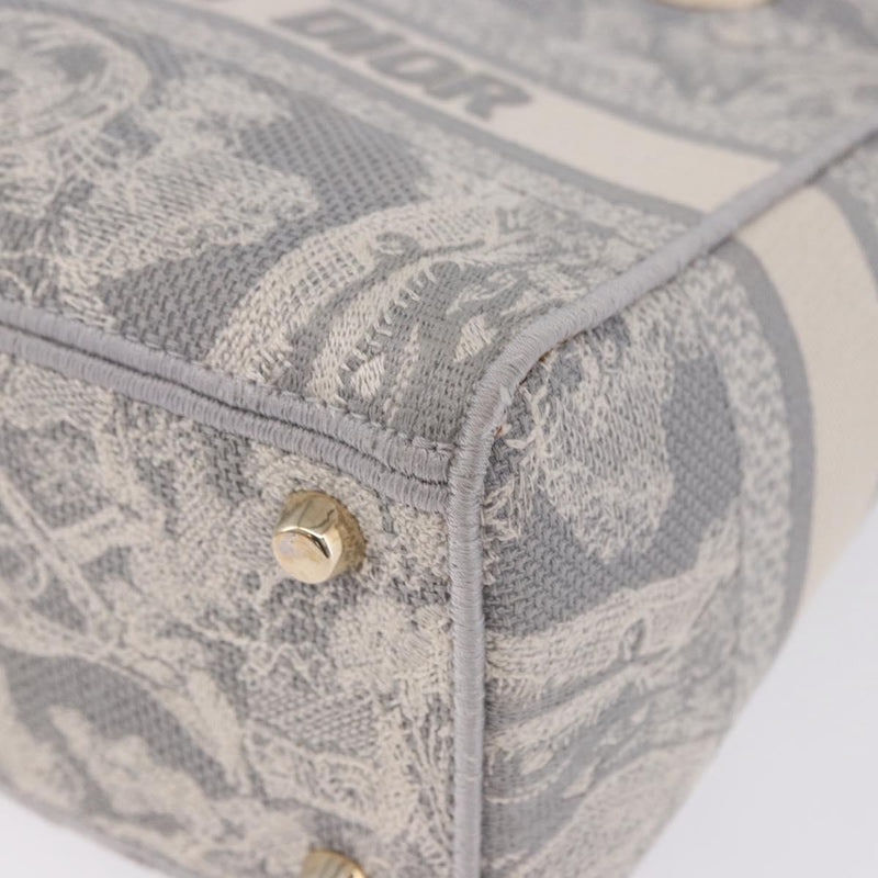 Christian Dior Lady Embroidered Canvas Gray Bag