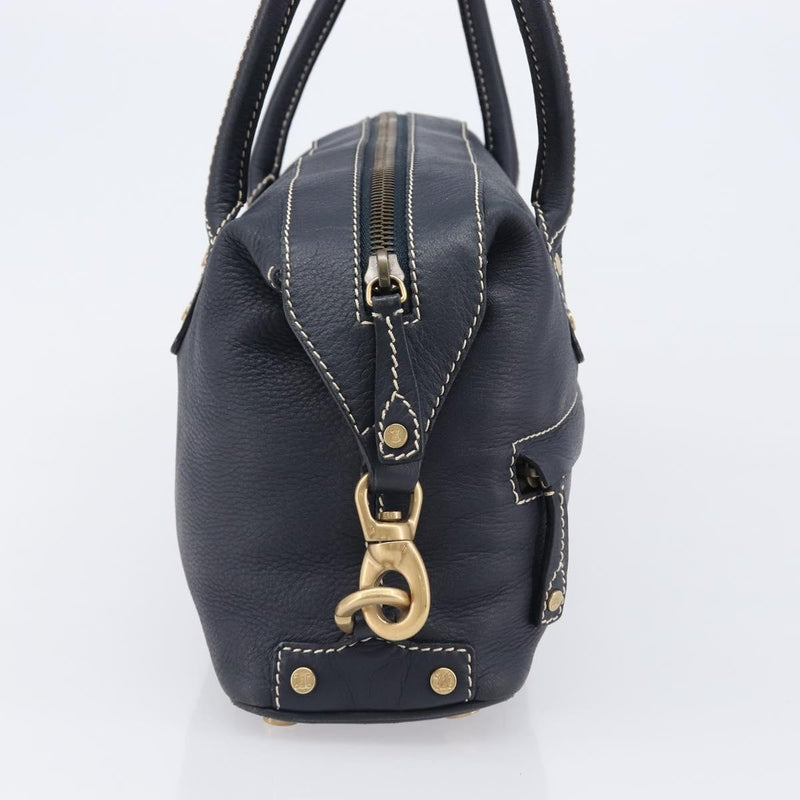 Celine Top Handle Leather Black Bag