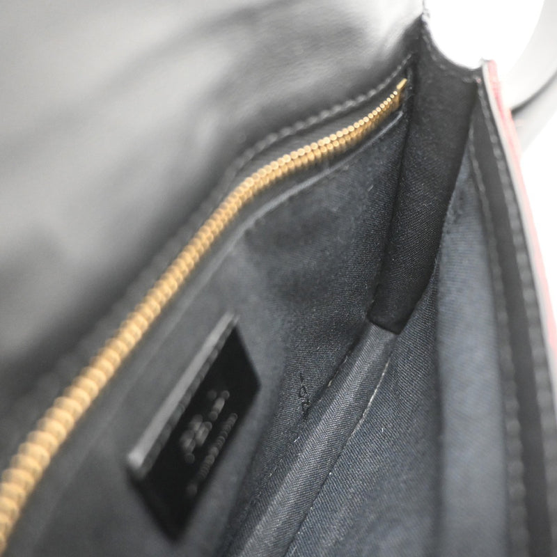Fendi Baguette Convertible Pouch Zucca Canvas Burgundy