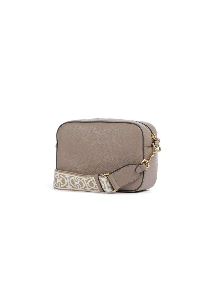 Coccinelle Crossbody Bag — Beige Grained Leather/ribbon