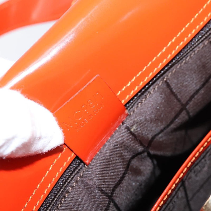Celine Top Handle Leather Orange Bag