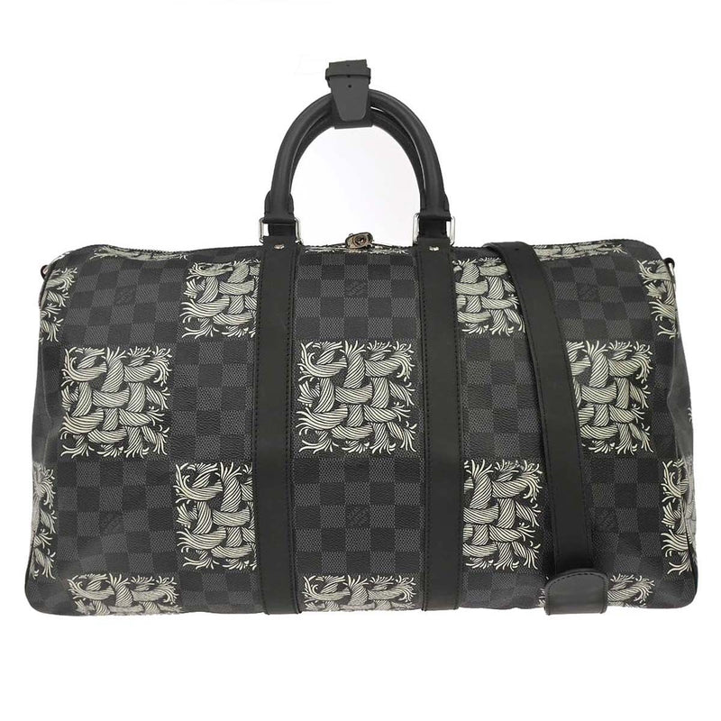 Louis Vuitton Keepall Bandouliere Limited Edition Nemeth Damier Graphite Black Canvas Bag