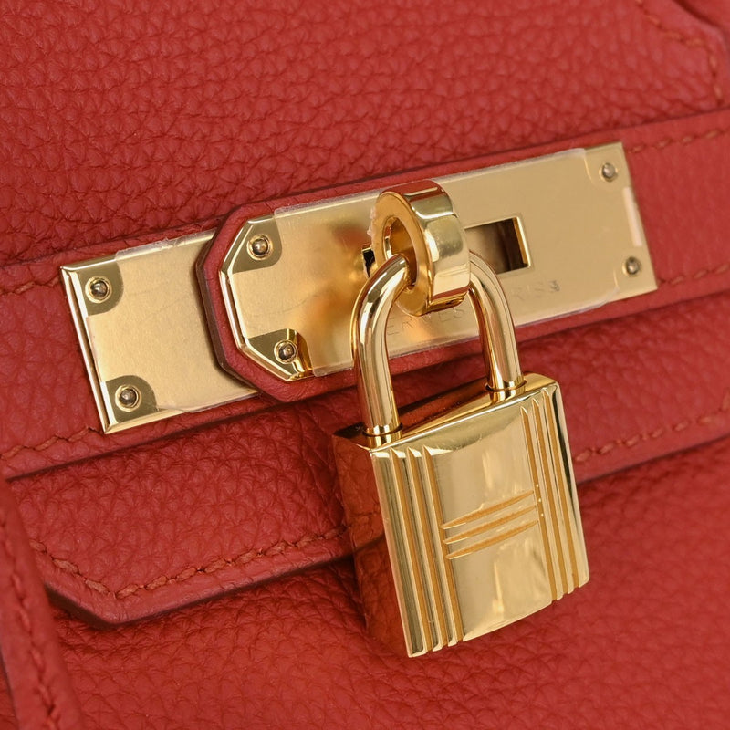 Hermes Birkin Red Togo With Gold Hardware Leather Bag