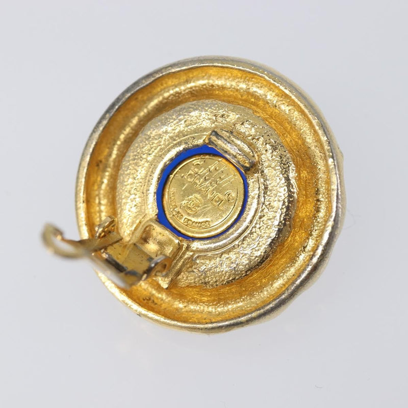 Chanel Vintage Round Clip-On Metal Gold Bijoux
