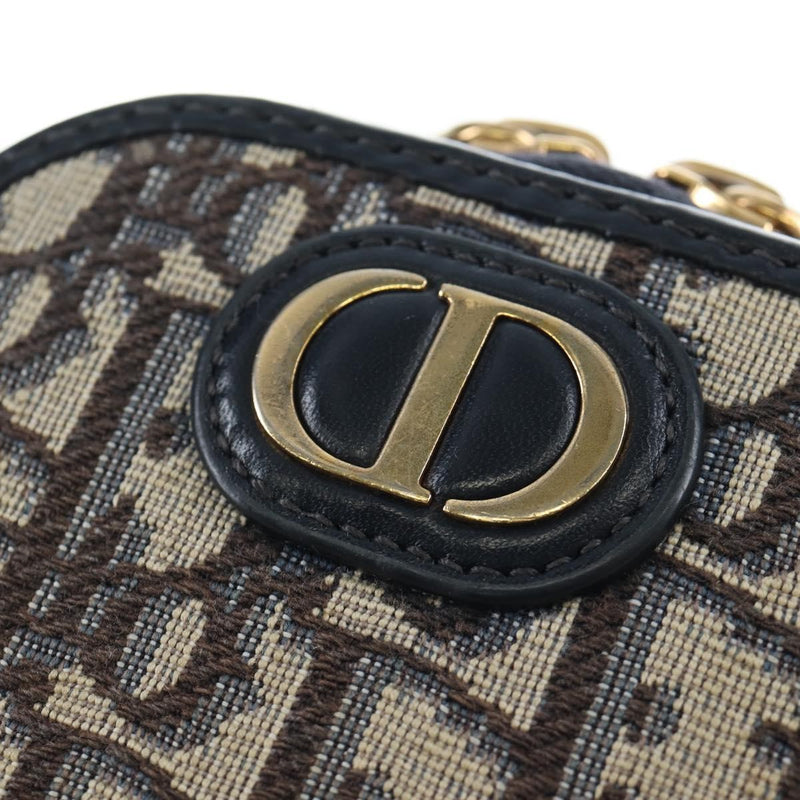 Christian Dior 30 Montaigne Phone Holder On Chain Oblique Canvas Navy Bag