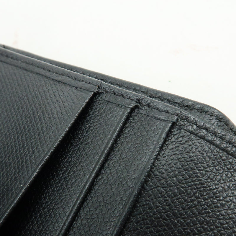 Chanel Cc Button Coin Purse Leather Black Calfskin Accessory