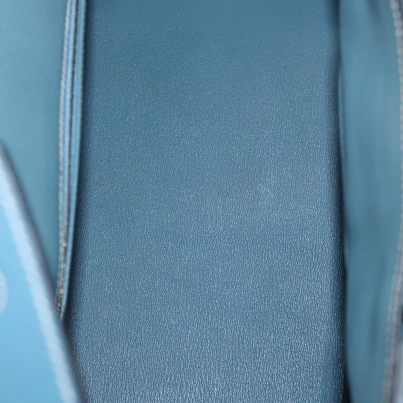 Hermes Birkin Blue Epsom With Gold Hardware Leather Bag