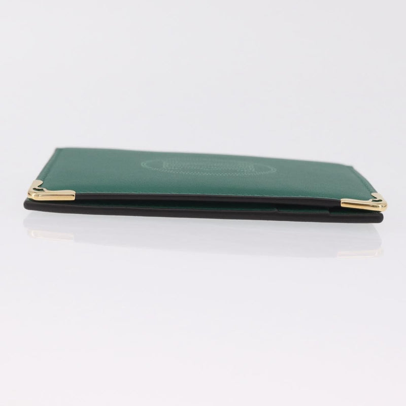 Cartier Coin Purse Must De Leather Green Accessory