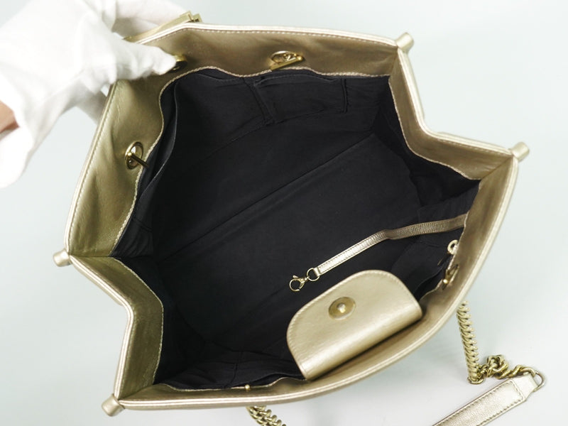 Chanel Boy Shopper Calfskin Gold Leather Bag