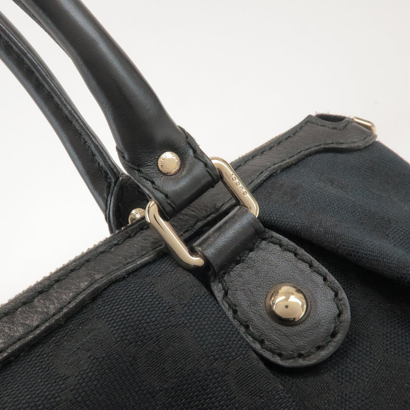 Gucci Sukey Top Handle Satchel Gg Canvas With Leather Black