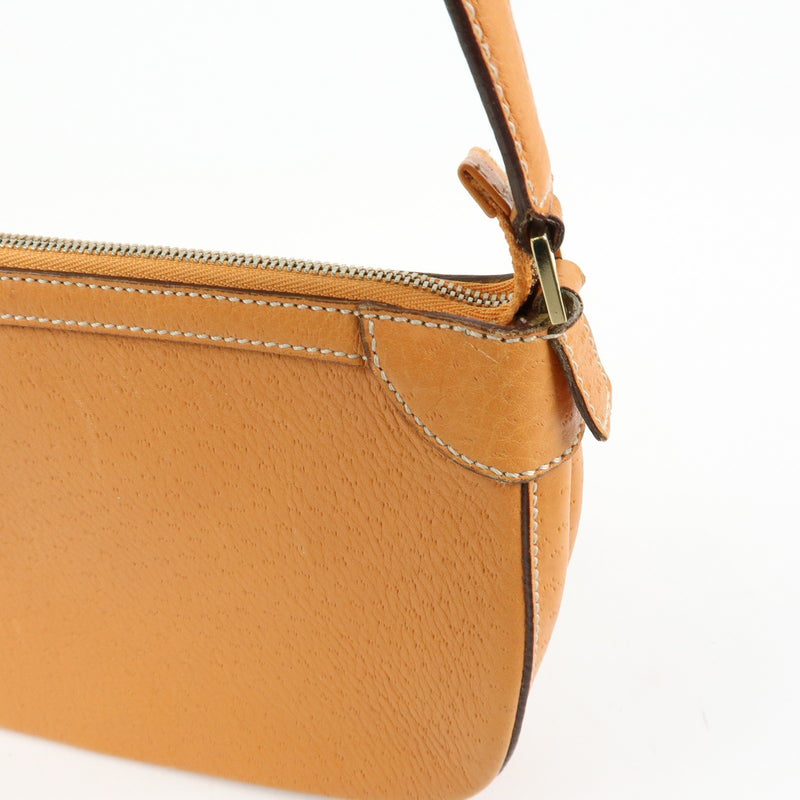 Salvatore Ferragamo Gancini Top Handle Leather Orange Bag