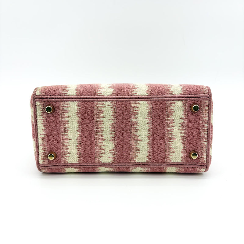Christian Dior Lady D-Lite Embroidered Canvas Pink Bag