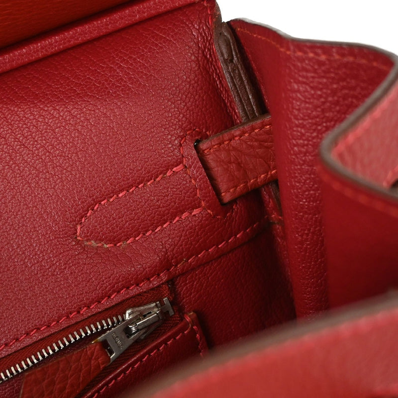 Hermes Birkin Red Togo With Palladium Hardware Leather Bag