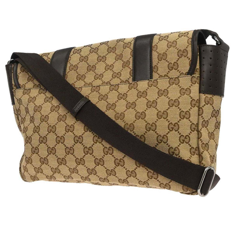 Gucci Buckle Messenger Gg Canvas Beige