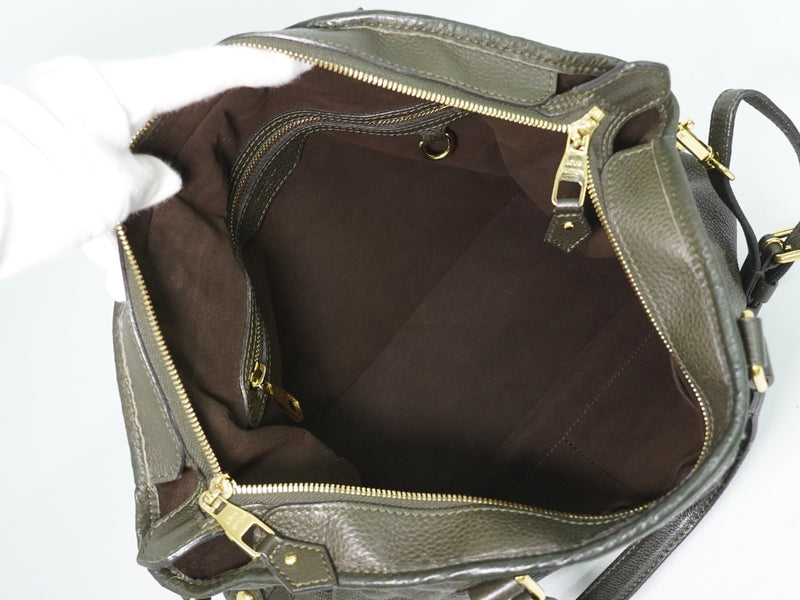 Louis Vuitton Stellar Mahina Leather Khaki Bag