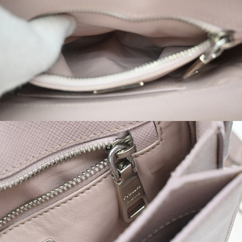 Prada Sound Flap Embroidered Saffiano Pink Leather Bag