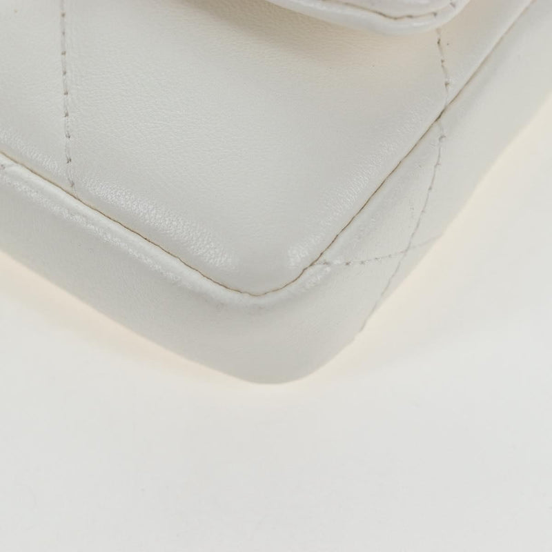 Chanel 19 Card Holder On Chain Quilted Leather White Bag