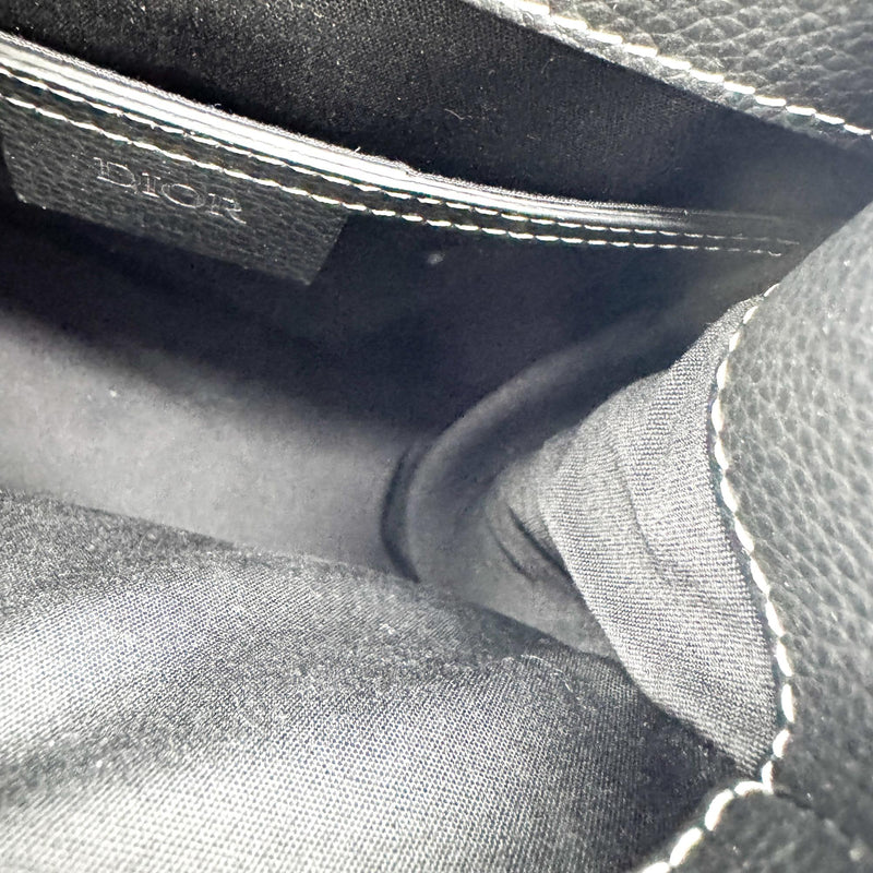 Christian Dior Saddle Leather Black Calfskin Bag