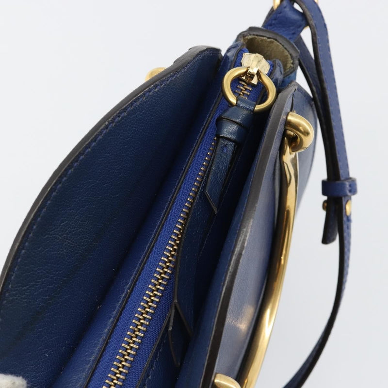 Chloe Pixie Leather And Suede Blue Bag
