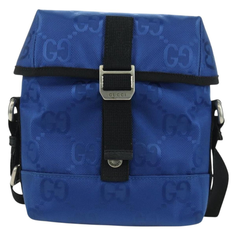 Gucci Off The Grid Buckle Messenger Gg Econyl Blue Canvas